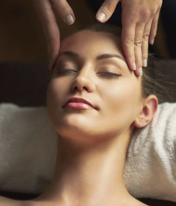 Massage of head at the spa